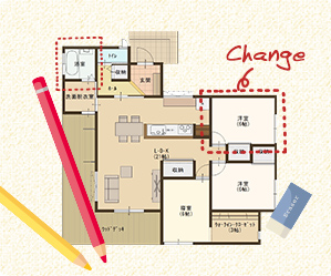 ベースのプランを参考にしながらあなただけの間取りがつくれます